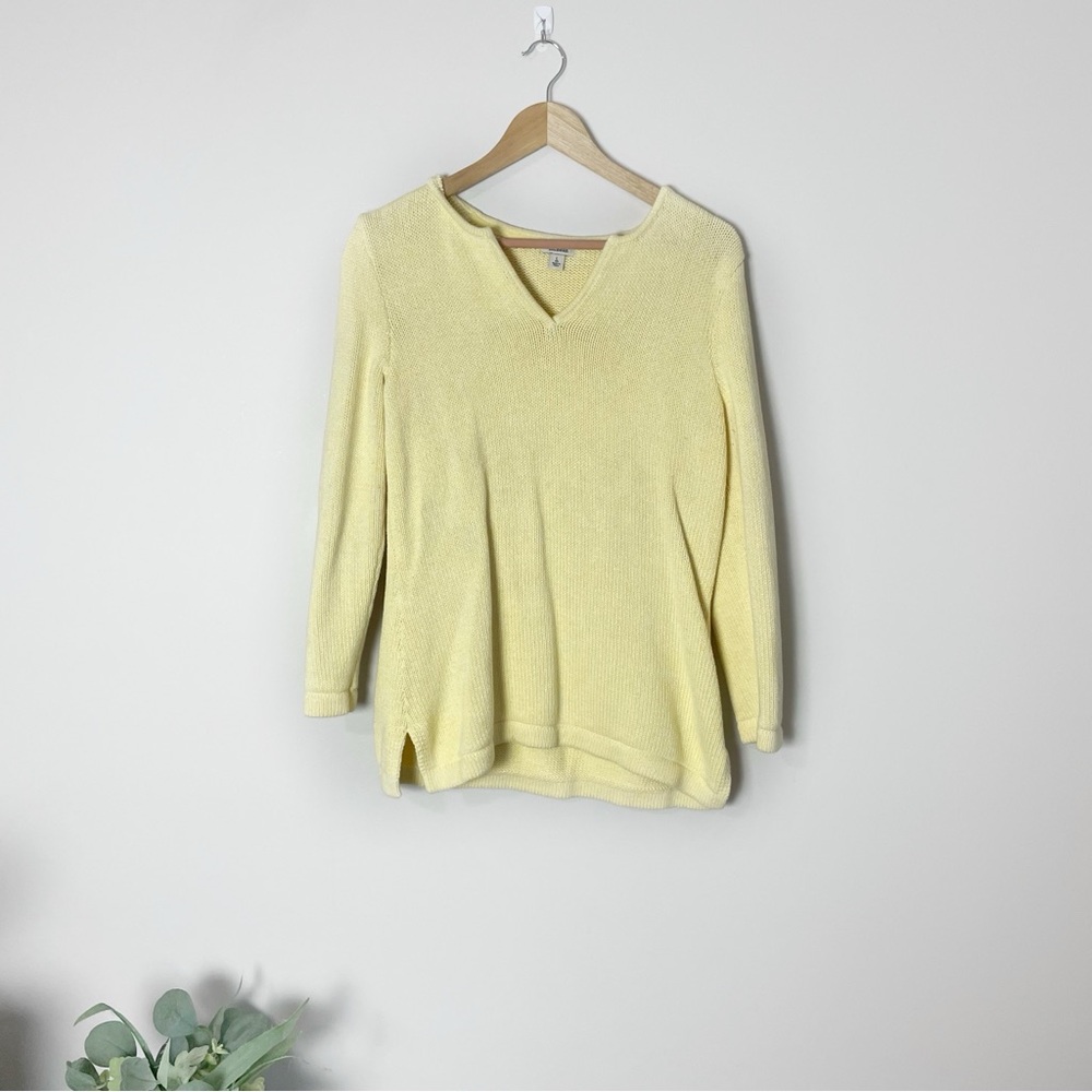 L.L. Bean Women's V-Neck Sweater - Soft Yellow